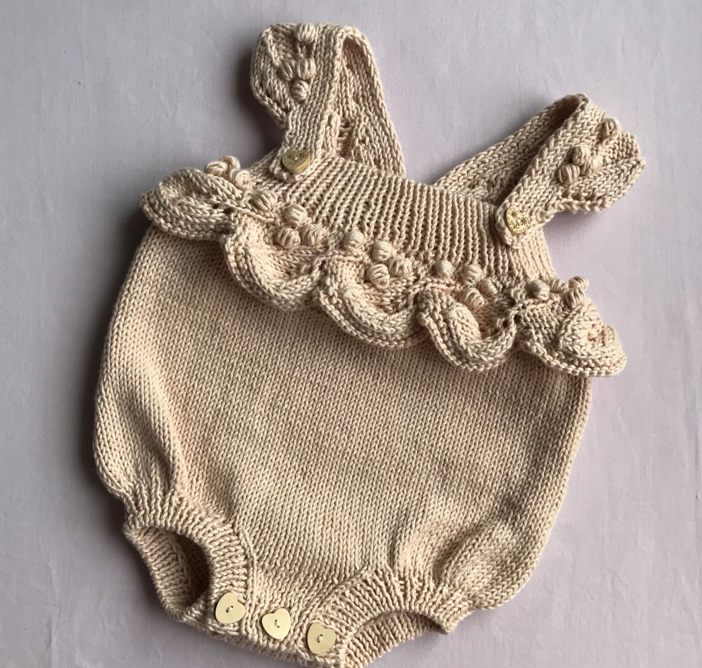 Knitted romper for baby girl Photo prop outfit Summer light cotton